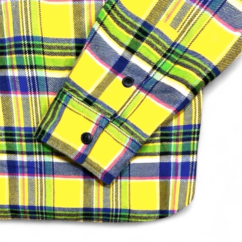 Polo Ralph Lauren Yellow Plaid Flannel Half Zip Quilted Shirt Jacket Size XL - Picture 5 of 8